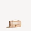 Hourglass-pochette voor dames met ketting in nude