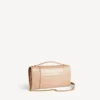 Hourglass-pochette voor dames met ketting in nude