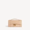 Hourglass-pochette voor dames met ketting in nude