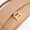Hourglass-pochette voor dames met ketting in nude