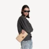 Hourglass-pochette voor dames met ketting in nude