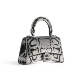 Hourglass Xs-handtas met kettingborduursel “Silver” 7204712AARN8110