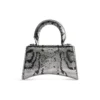 Hourglass Xs-handtas met kettingborduursel “Silver” 7204712AARN8110