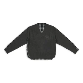 Hybride shirt met V-hals “Anthracite Black White” 704271T41301163