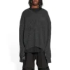 Hybride shirt met V-hals “Anthracite Black White” 704271T41301163