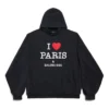 I Love Paris Balenciaga Hoodie, ruime pasvorm “Black Faded” 803265TRVM61041