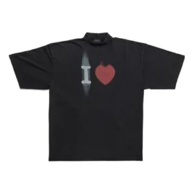 I Love T-shirt met ruime pasvorm “Black” 744439TOVH39034