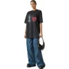 I Love T-shirt met ruime pasvorm “Black” 744439TOVH39034
