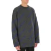 Intarsia-gebreide trui met logo “Donkergrijs” 623283T15671035