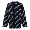 Intarsia-gebreide trui met logo “Zwart” 623283T15674177