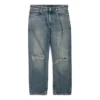 Jeans met rechte pijpen en versleten look “Blue” 745149THW254245