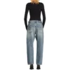 Jeans met rechte pijpen en versleten look “Blue” 745149THW254245
