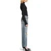 Jeans met rechte pijpen en versleten look “Blue” 745149THW254245