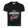Jersey T-shirt met print in small-fit en distressed-look “Washed Black” 612964TMVH31055