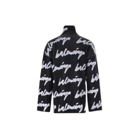 Jersey-trui met col en Scribble-logo “Zwart” 625927T31801070