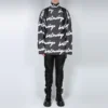 Jersey-trui met col en Scribble-logo “Zwart” 625927T31801070