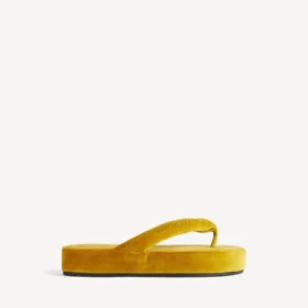 Jet Lag-teenslipper voor dames in mosterdkleur