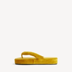 Jet Lag-teenslipper voor dames in mosterdkleur