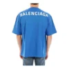 Katoen T-shirt met logo op de rug “Blue” 570805THV808077
