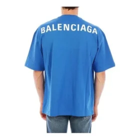 Katoen T-shirt met logo op de rug “Blue” 570805THV808077