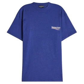 Katoenen jersey T-shirt met politiek logo BLGA-508203-TAV44-BL