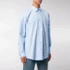 Katoenen popeline overhemd met logo op de rug “Light Blue” 508465TWB044850