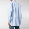 Katoenen popeline overhemd met logo op de rug “Light Blue” 508465TWB044850