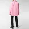 Katoenen popeline shirt met logo op de rug “Pink” 556878TEM095630