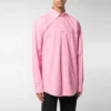 Katoenen popeline shirt met logo op de rug “Pink” 556878TEM095630