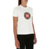 Katoenen T-shirt met korte mouwen, bedrukt, wit 612964TJVD69000