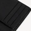 Kenmerkende verticale portemonnee voor heren met dubbele vouw, van BB Monogram gecoat canvas in zwart/grijs
