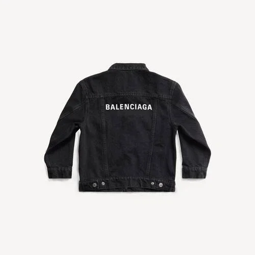 Kinderen – Balenciaga oversized jas in zwart vervaagd Kinderen – Balenciaga oversized jas in zwart vervaagd