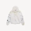 Klassieke herenhoodie met rits en capuchon in wit
