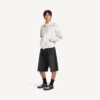 Klassieke herenhoodie met rits en capuchon in wit
