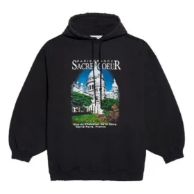 Klassieke Hoodie met losse pasvorm en print, zwart 641529TJVH91000
