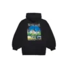 Klassieke Hoodie met losse pasvorm en print, zwart 641529TJVH91000