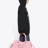 Klassieke Hoodie met losse pasvorm en print, zwart 641529TJVH91000