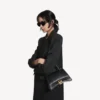 Kleine Hourglass-handtas voor dames in zwart