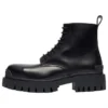 Kleine Martin Mid-laarzen met vetersluiting van rundleer “Zwart” 589338WA9601000