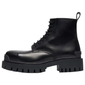 Kleine Martin Mid-laarzen met vetersluiting van rundleer “Zwart” 589338WA9601000