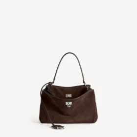 Kleine Rodeo-handtas voor dames in licht espresso