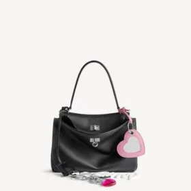 Kleine Rodeo-handtas voor dames met bedeltjes in zwart