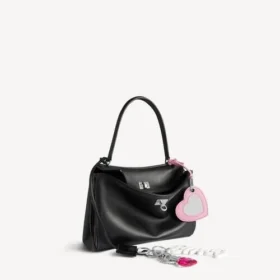 Kleine Rodeo-handtas voor dames met bedeltjes in zwart