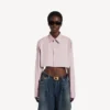 Kort shirt voor dames in oudroze