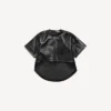 Kort T-shirt met sleep voor dames in zwart