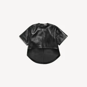 Kort T-shirt met sleep voor dames in zwart