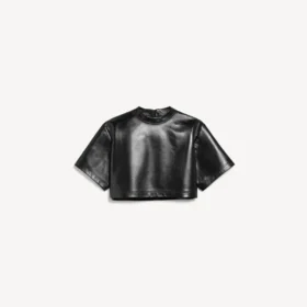 Kort T-shirt voor dames in zwart