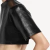 Kort T-shirt voor dames in zwart