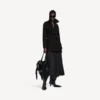 Korte cocoon-trenchcoat voor dames in zwart