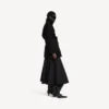 Korte cocoon-trenchcoat voor dames in zwart